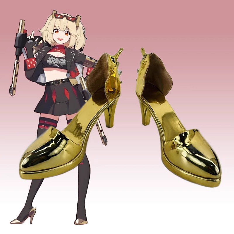 Burnice Cosplay Prop - Customized Burnice Whita Leather High Heels