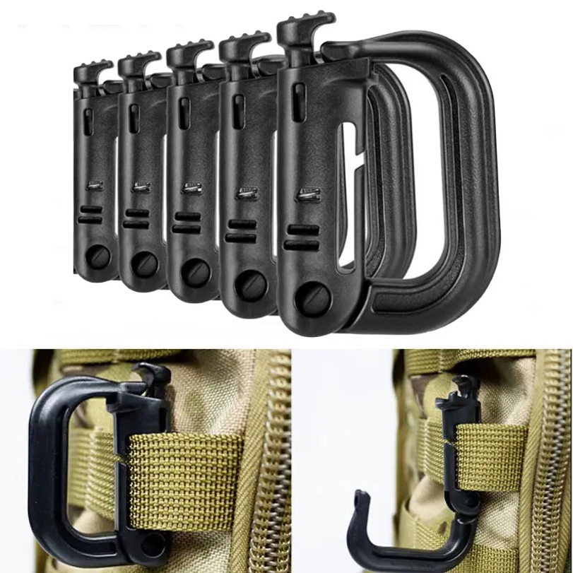D Ring Strap - 5Pcs Plastic D-Ring Tactical Carabiner Grimlock