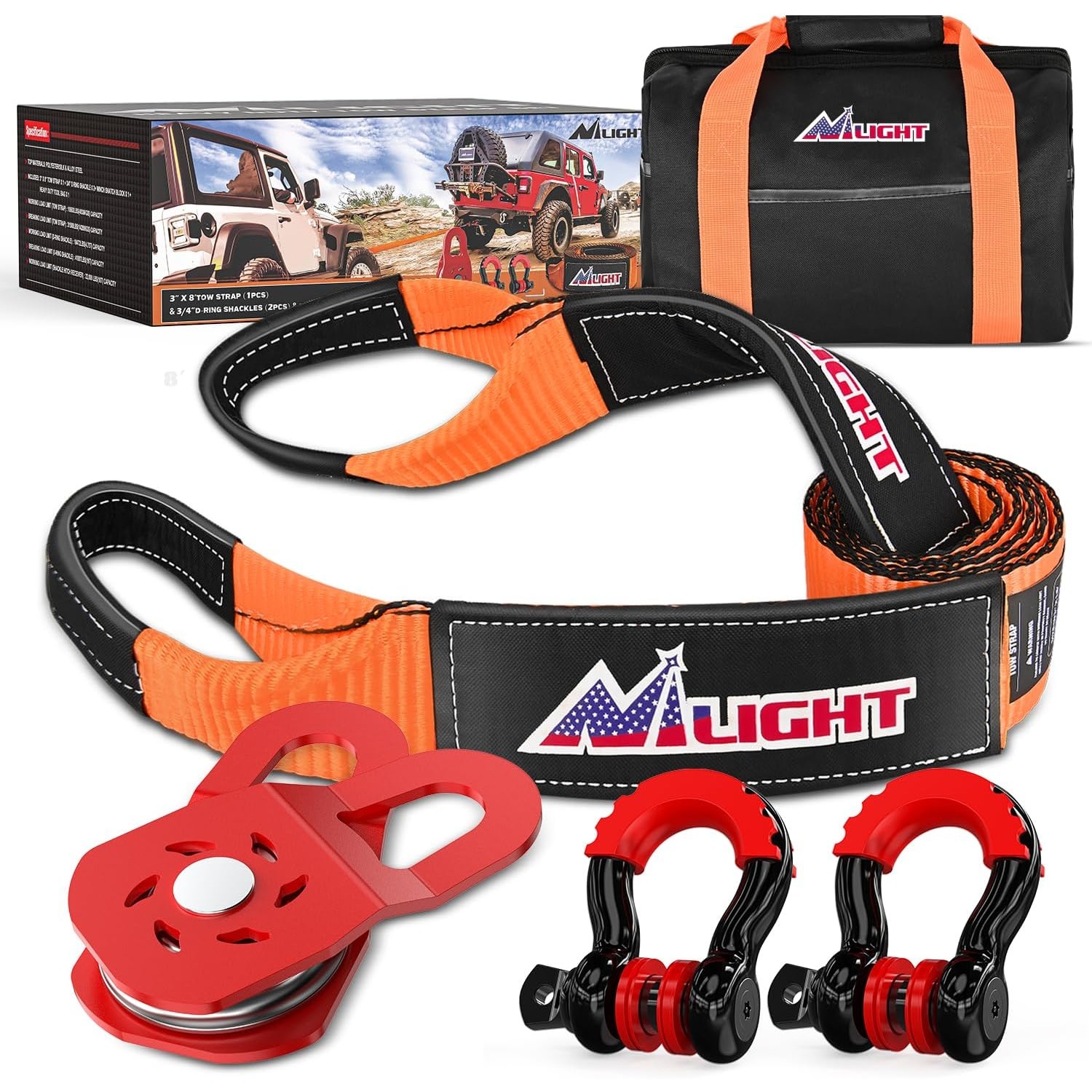D Ring Strap - Nilight Offroad Recovery Kit 3