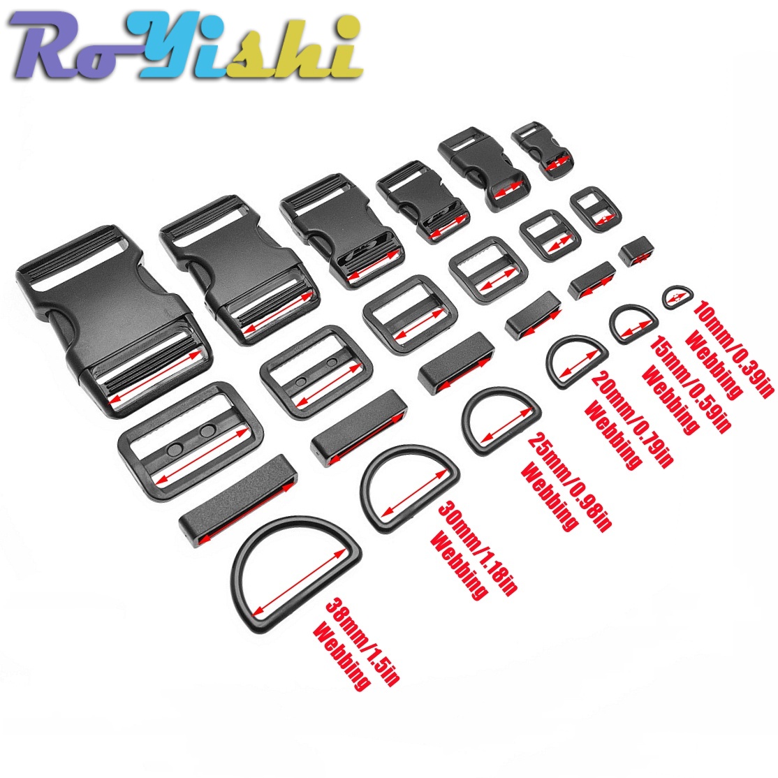 1-10 Set Plastic Side Release  - огляд і ціна D Ring Strap