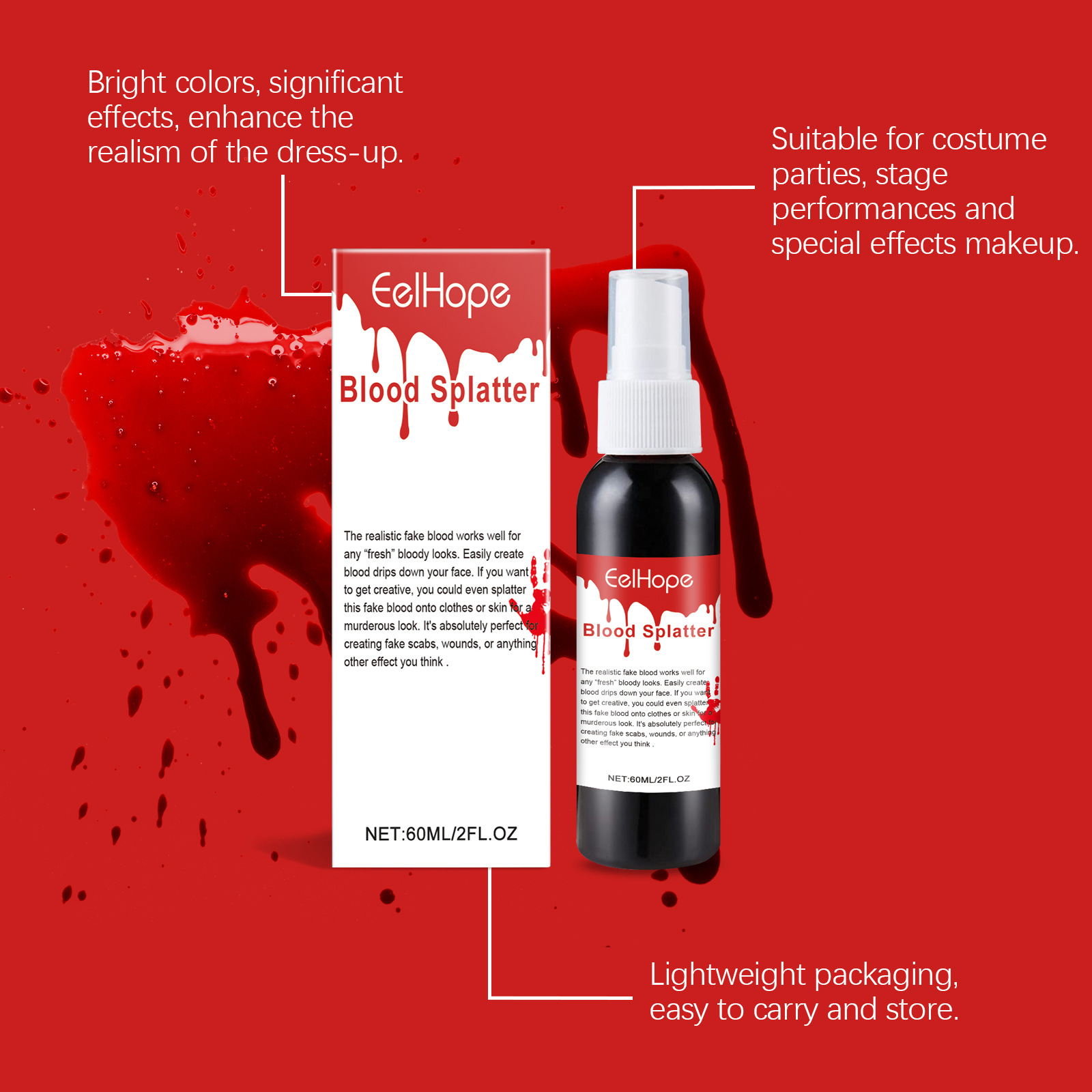 Halloween Emulation Fake Blood - огляд і ціна Cosplay Prop Paint