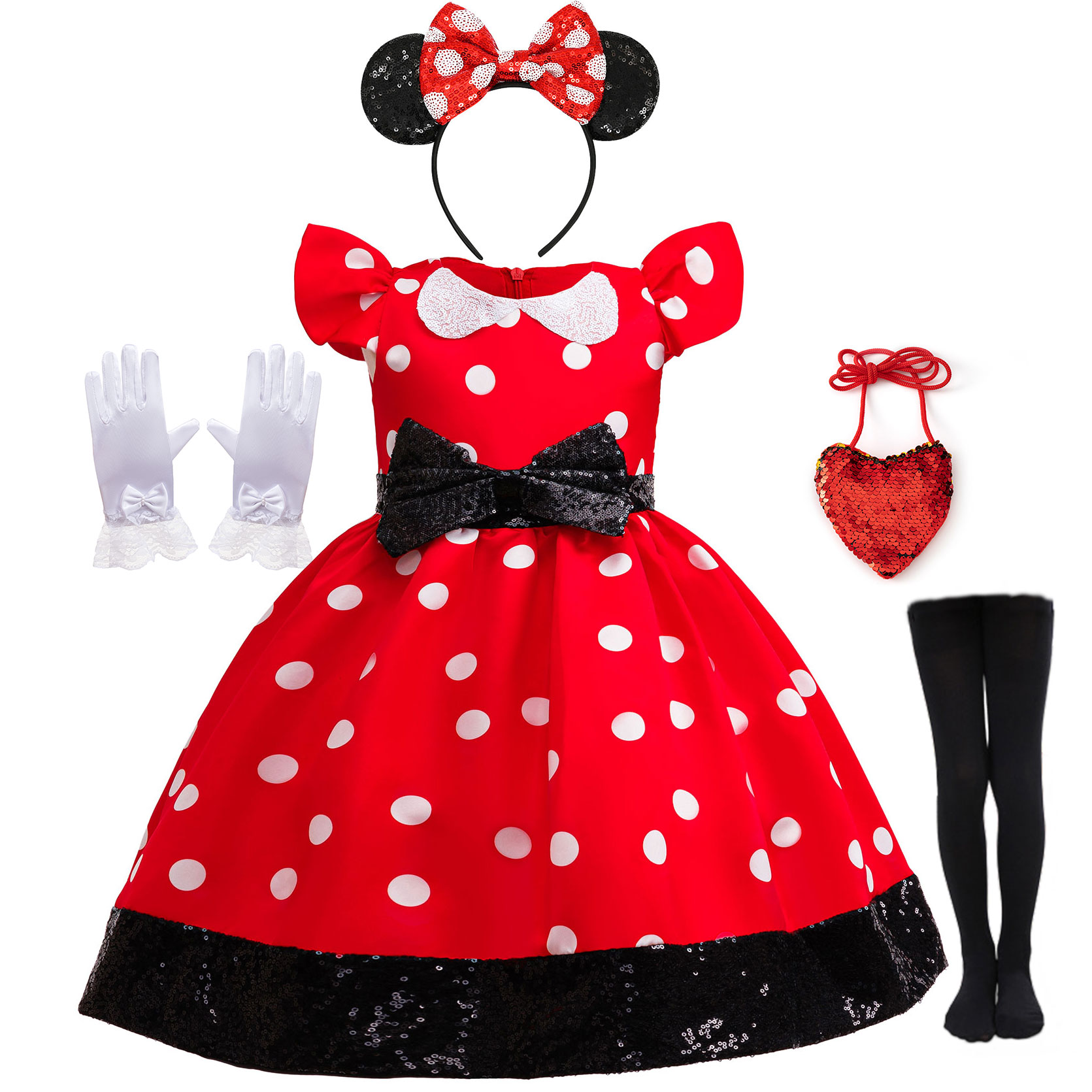 Cute Little Girls Red White Po - огляд і ціна Cosplay Prop Bow