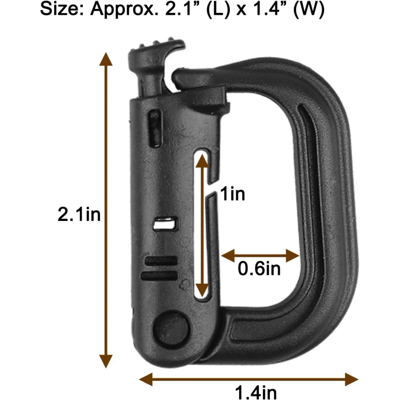 5Pcs Plastic D-Ring Tactical C - огляд і ціна D Ring Strap