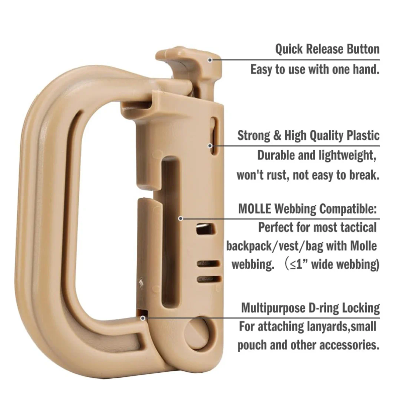 5Pcs Plastic D-Ring Tactical C - огляд і ціна D Ring Strap