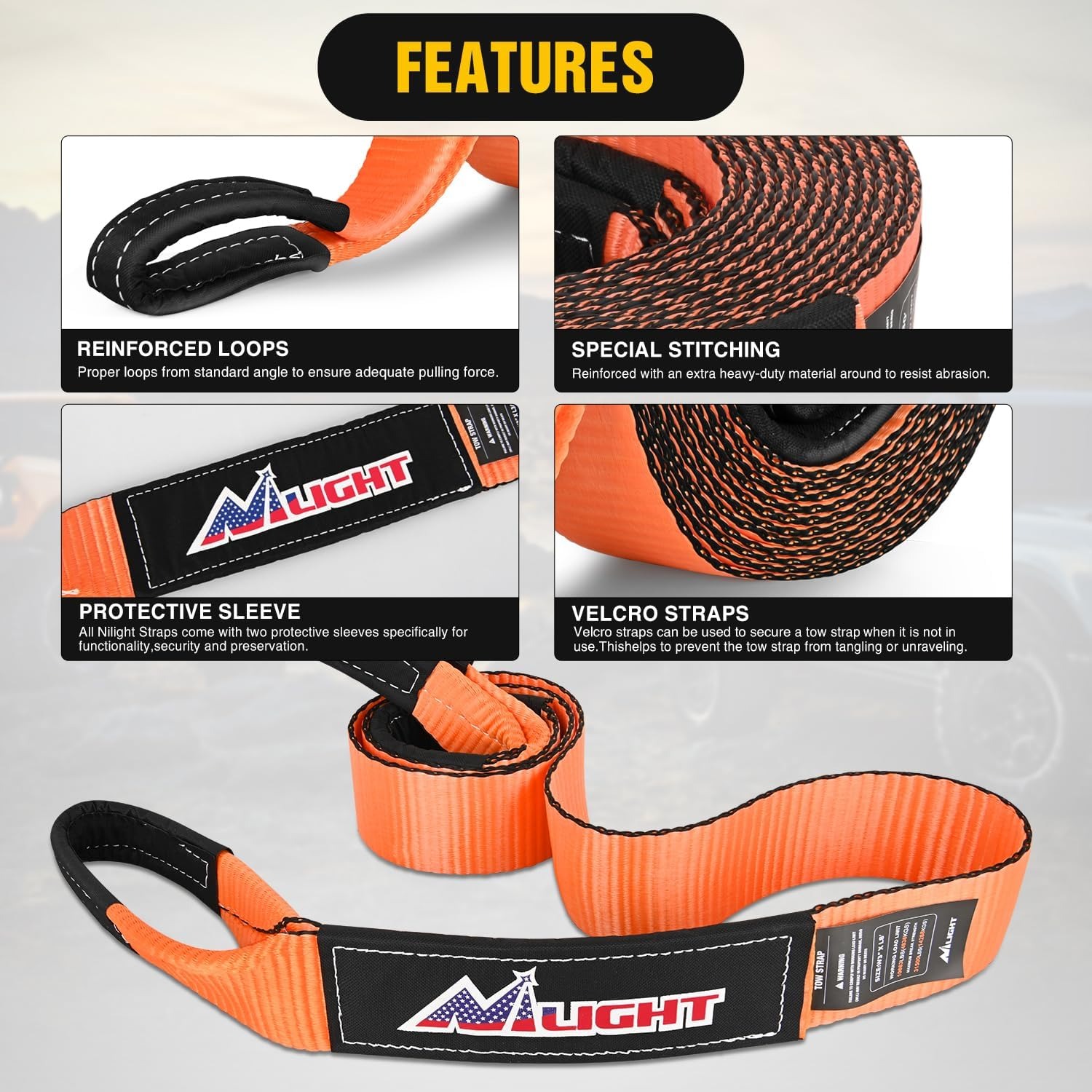 Nilight Offroad Recovery Kit 3 - огляд і ціна D Ring Strap